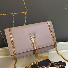 Load image into Gallery viewer, Yves Saint Laurent Medium Monogramme Tassel Bag In Grey Calfskin
