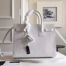 Load image into Gallery viewer, Yves Saint Laurent Small Sac De Jour Croc Embossed White Bag
