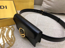 Load image into Gallery viewer, Fendi Kan I F Belt Bag In Black Calfskin
