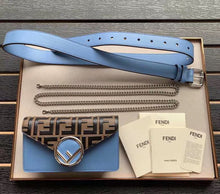 Load image into Gallery viewer, Fendi Blue Kan I F Belt Bag With FF Motif
