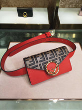 Load image into Gallery viewer, Fendi Red Kan I F Belt Bag With FF Motif
