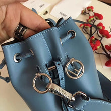 Load image into Gallery viewer, Fendi Mon Tresor Mini Bucket Bag In Blue Calfskin
