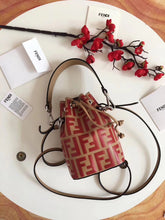 Load image into Gallery viewer, Fendi FF Mon Tresor Mini Bucket Bag In Beige Calfskin
