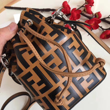 Load image into Gallery viewer, Fendi FF Mon Tresor Mini Bucket Bag In Brown Calfskin

