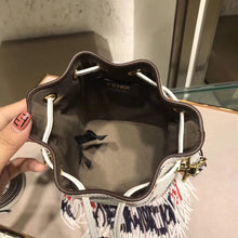 Load image into Gallery viewer, Fendi Logo-printed Fringed Mon Tresor Mini Bucket Bag
