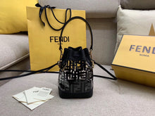 Load image into Gallery viewer, Fendi Black Mon Tresor Mini Bucket Bag In Transparent PU
