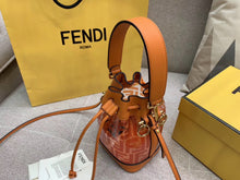 Load image into Gallery viewer, Fendi Orange Mon Tresor Mini Bucket Bag In Transparent PU
