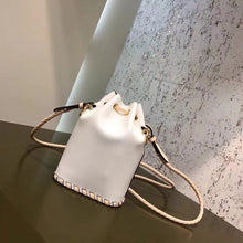 Load image into Gallery viewer, Fendi Mon Tresor Mini Bucket Braided Bag In White Calfskin
