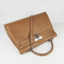 Load image into Gallery viewer, Hermes Kelly 35cm Togo Leather Handbag Light Coffee/Silver
