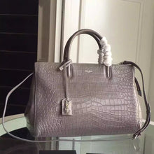 Load image into Gallery viewer, Yves Saint Laurent Medium Rive Gauche Bag In Grey Crocodile Leather
