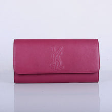 Load image into Gallery viewer, Yves Saint Laurent Lady Lambskin Leather Purse Rose Red 39321
