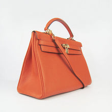 Load image into Gallery viewer, Hermes Kelly 35cm Togo Leather Handbag Orange/Golden
