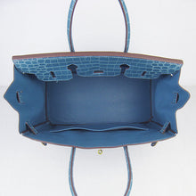 Load image into Gallery viewer, Hermes Birkin 6089 Crocodile Blue Bag

