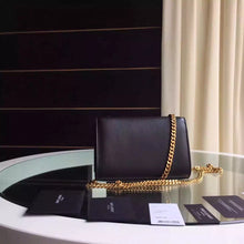 Load image into Gallery viewer, Yves Saint Laurent Small Monogram Satchel Bag In Black Leather

