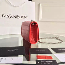Load image into Gallery viewer, Yves Saint Laurent Small Monogram Tassel Satchel In Red Crocodile Leather
