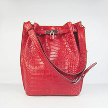 Load image into Gallery viewer, Hermes Crocodile vein Shoulder Bag H2804 red Silver
