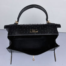 Load image into Gallery viewer, Hermes Kelly 32cm Ostrich Vein 6108 Black Golden
