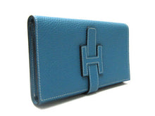 Load image into Gallery viewer, Hermes Wallet H1125 Wallet Cow Leather Blue
