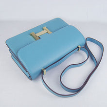 Load image into Gallery viewer, Hermes Calf Leather Message Bag H020 Light Blue Golden
