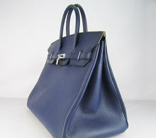 Load image into Gallery viewer, Hermes Birkin 35cm Togo Leather Handbags 6099 Dark Blue Silver
