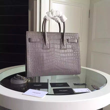 Load image into Gallery viewer, Yves Saint Laurent Small Sac De Jour Croc Embossed Grey Bag
