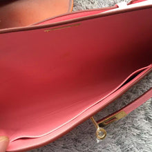 Load image into Gallery viewer, Hermes Pink Handcrafted Kelly Cut Clutch
