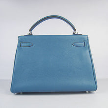 Load image into Gallery viewer, Hermes Kelly 32cm Togo Leather Handbag Blue/Silver
