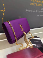 Load image into Gallery viewer, Yves Saint Laurent Medium Monogramme Tassel Bag In Purple Calfskin
