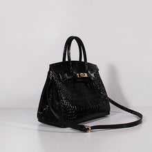 Load image into Gallery viewer, Hermes Birkin 30cm Crocodile Leather Bag With Strap Black Gold
