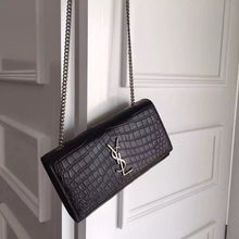 Load image into Gallery viewer, Yves Saint Laurent Medium Monogram Satchel In Black Crocodile Leather
