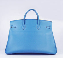 Load image into Gallery viewer, Hermes Birkin 35cm Togo Leather Handbags 6099 Blue Silver
