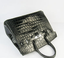 Load image into Gallery viewer, Hermes Birkin 35cm Crocodile Big Veins Handbags Black Silver
