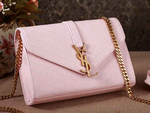 Load image into Gallery viewer, Yves Saint Laurent Small Monogramme Satchel Pink Grain Textured Matelasse Leather
