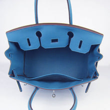 Load image into Gallery viewer, Hermes Birkin 30cm Togo Leather Handbags Blue Silver
