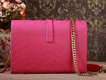 Load image into Gallery viewer, Yves Saint Laurent Small Monogramme Satchel Lipstick Fuchsia Grain Textured Matelasse Leather
