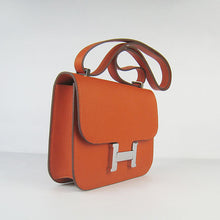 Load image into Gallery viewer, Hermes Constance Cowskin Leather Bag H017 orange silver

