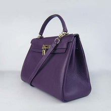Load image into Gallery viewer, Hermes Kelly 32cm Togo Leather Handbag 6108 Purple Golde
