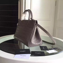 Load image into Gallery viewer, Yves Saint Laurent Small Rive Gauche Bag In Grey Crocodile Leather
