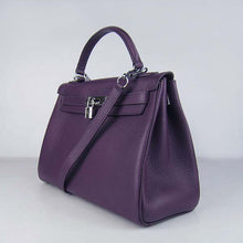 Load image into Gallery viewer, Hermes Kelly 32cm Togo Leather Handbag 6108 Purple Silve
