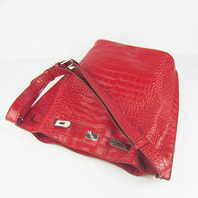 Load image into Gallery viewer, Hermes Crocodile vein Shoulder Bag H2804 red Silver
