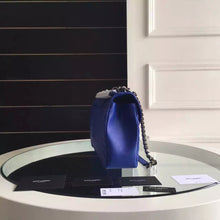 Load image into Gallery viewer, Yves Saint Laurent Large Monogram College Bag in Blue Goatskin
