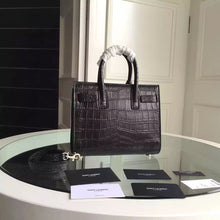 Load image into Gallery viewer, Yves Saint Laurent Nano Sac De Jour Croc Embossed Black Bag
