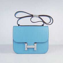 Load image into Gallery viewer, Hermes Constance Cowskin Leather Bag H017 light blue silver
