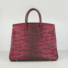 Load image into Gallery viewer, Hermes Birkin 35CM Lizard Pattern handbag 6089 Red/silver
