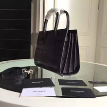 Load image into Gallery viewer, Yves Saint Laurent Nano Sac De Jour Croc Embossed Black Bag
