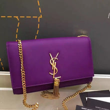 Load image into Gallery viewer, Yves Saint Laurent Medium Monogramme Tassel Bag In Purple Calfskin
