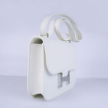 Load image into Gallery viewer, Hermes Constance Cowskin Leather Bag H017 white silver
