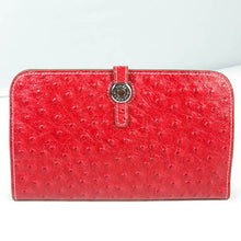 Load image into Gallery viewer, Hermes Wallet H001 Ladies Ostrich Skin Red
