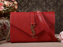 Load image into Gallery viewer, Yves Saint Laurent Small Monogramme Satchel Red Grain Textured Matelasse Leather
