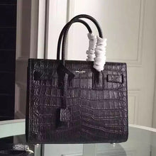 Load image into Gallery viewer, Yves Saint Laurent Baby Sac De Jour Croc Embossed Black Bag
